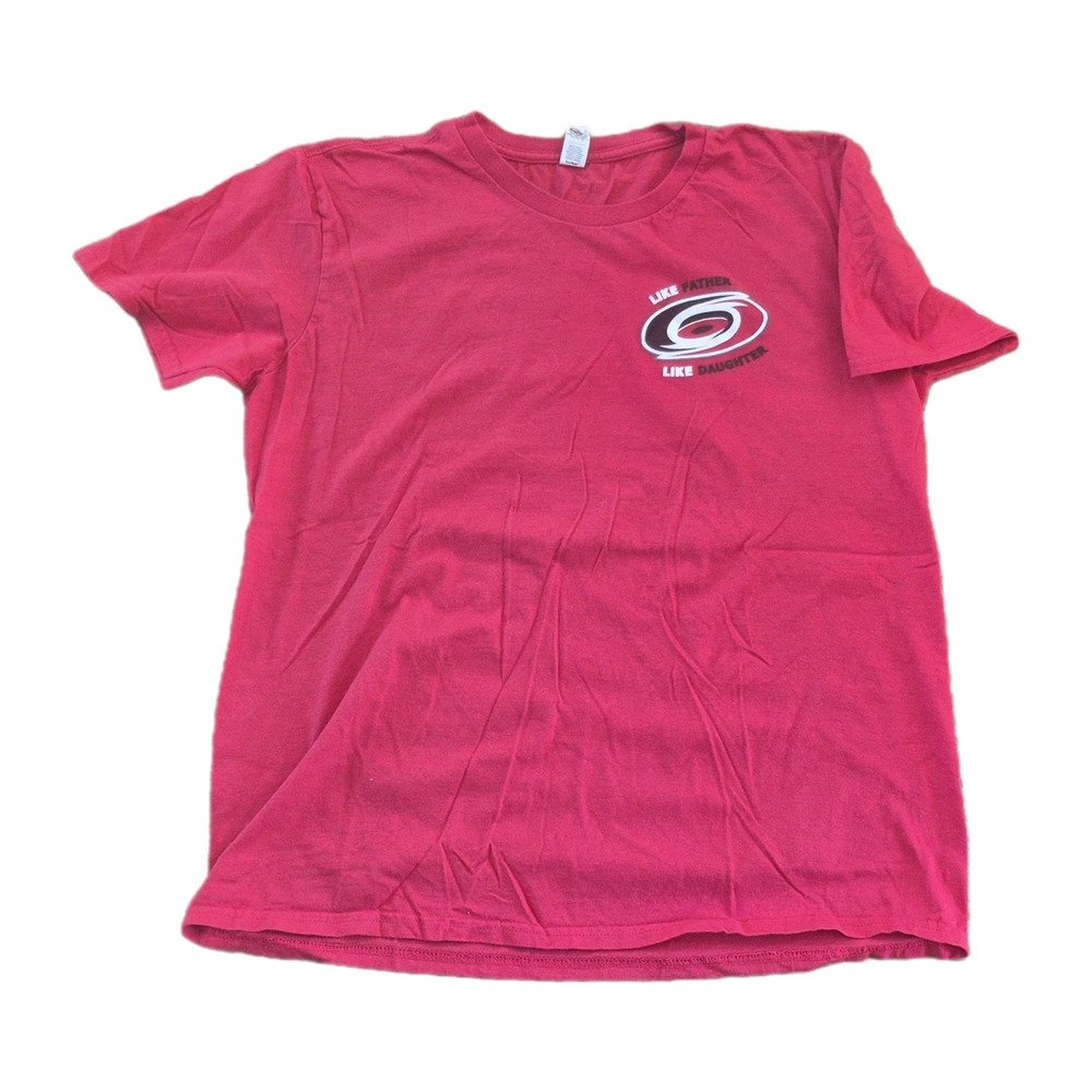 Anvil L Red Carolina Hurricanes T-Shirt Like Father Like Daughter Cotton